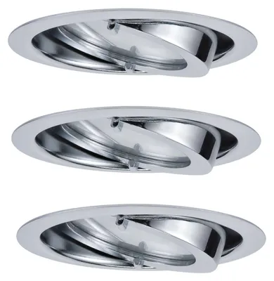Produktbild von Paulmann Möbel Einbauleuchten Set Dress schwenkbar 3x20W 60VA 230/12V G4 70mm Chrom/Alu