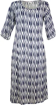 Produktbild von Indisches Boho Tunikakleid, Langes Sommerkleid - Weiß/blau, Damen, Viskose, Größe: S