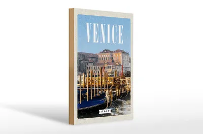 Produktbild von Holzschild Reise 20x30cm Venice Italy Venedig Italien Retro