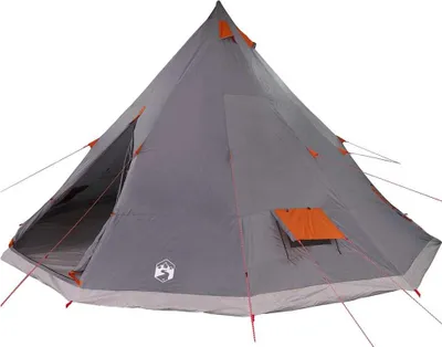 Produktbild von vidaXL Tipi Zelt mit Dach Grau und Orange 560 x 560 x 300 cm Taft
