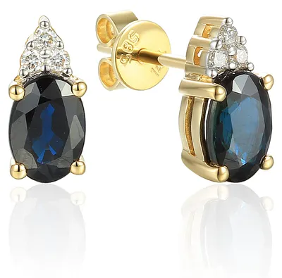 Produktbild von 585er Gelbgold Ohrstecker Saphir ca. 2,22ct./ Diamanten zus. 0,06ct.