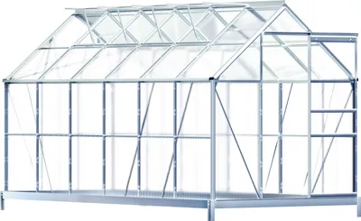 Image de Serre de jardin en aluminium 7,22m² fondation incluse 380x190cm 4 fenêtres serre semis légumes plantes fleurs 11,73m³