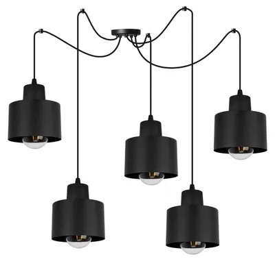 Produktbild von Moderne schwarze Pendelleuchte mit Lampenschirm LED – Hängelampe Deckenlampe