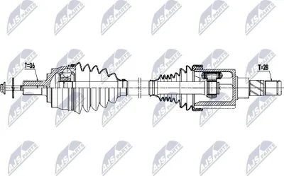 Produktbild von NTY NPW-VV-170 Antriebswelle Vorne Links für VOLVO V40 Schrägheck (525, 526)