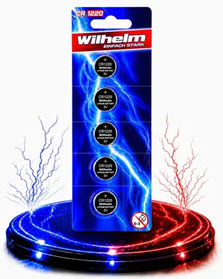 Produktbild von 5x CR1220 WILHELM Blister Lithium Knopfzelle 3V 40mAh ø12x2,0mm Batterie DL1220
