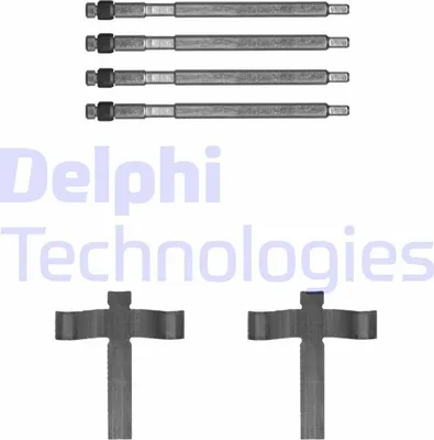 Produktbild von DELPHI LX0707 Zubehörsatz Scheibenbremsbelag Hinten für TESLA Model S (5YJS) Model X (5YJX)