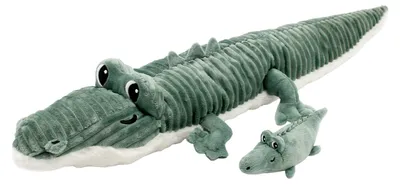 Produktbild von Les Déglingos Plüschtier Croketou Krokodil - Mama und ihr grünes Baby
