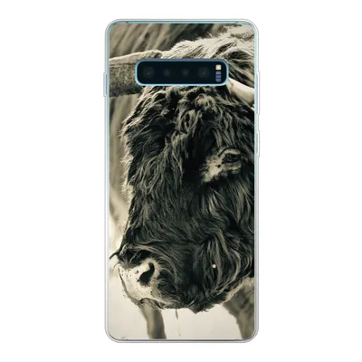 Produktbild von MuchoWow® Handyhülle Schutzhülle Hülle für Samsung Galaxy S10 Lite Schottischer Highlander - Schnee - Hörner Silikon Softcase Handy Hülle - Schutz