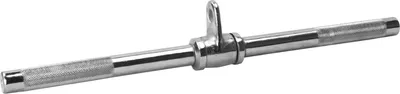 Produktbild von GORILLA SPORTS® Gerade Stange - 50 cm, mit Drehgelenk, bis 200 kg Belastbar, Chrom - Trizeps Bizeps Griff für Kabelzug, Trizepsstange, Latzugstange Kurz, Trizepsgriff, Krafttraining