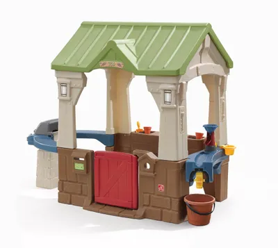 Imagen del producto de Step2 Great outdoors Casa infantil de Plastico | Casita de Juegos para ninos de Jardin / exterior | incluidos Parilla, Rueda de agua y los accesorios