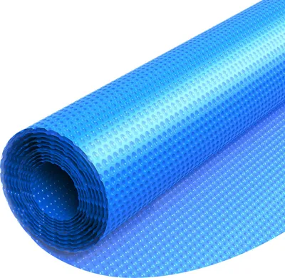 Immagine prodotto di SucceBuy copertura solare rotonda per piscina ø4572 mm, pellicola solare spessa 0,3 mm con cuscini d'aria in materiale PE, per l'accumulo di calore durante la notte e l'assorbimento di calore durante il giorno, copertura blu
