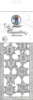 Produktbild von Designzahlen 'Adventszahlen' silber VE=2 Blatt
