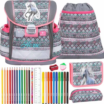 Produktbild von Belmil Schulranzen Set Classy Horse Aruba 10-teilig gefüllt