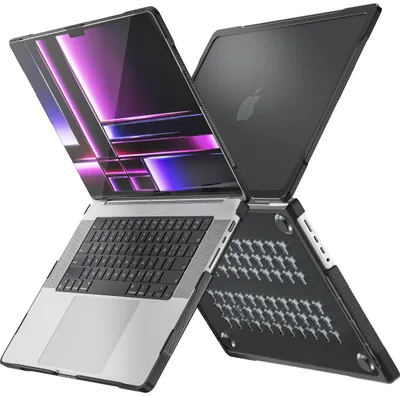 Produktbild von Mobigear Stoßfeste Schutzhülle für MacBook Pro 16 Zoll (2021-2026), Hartschalenhülle, MacBook Case - Schwarz - Modell A2485 / A2780 / A2991 / A3186 / A3428 / A3429