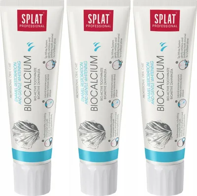 Immagine prodotto di Splat | Dentifricio - Dentifricio Biocalcium - 3 x 100 ml - Senza fluoro - Ingredienti naturali - Denti sensibili