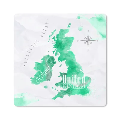 Produktbild von MuchoWow® Mauspad Mousepad England - Weltkarte - Aquarell 30x30 cm - Mousepads - Maus Mat - Pad - Mausunterlage - Gaming