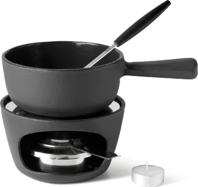 Immagine prodotto di Set per fonduta al cioccolato e formaggio 1 forchetta nera / acciaio inossidabile Stockli 8569.80