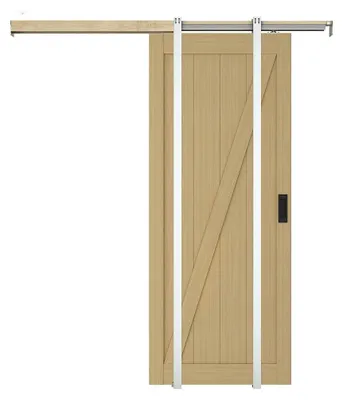 Produktbild von Schiebetür mit Galandage-System - Holz & MDF - Holzfarben hell - 205 x 83 cm - BALERMA