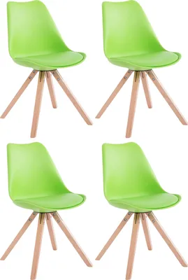 Produktbild von 4er Set Stühle HLO-CP8 Kunstleder Natura Square  grün