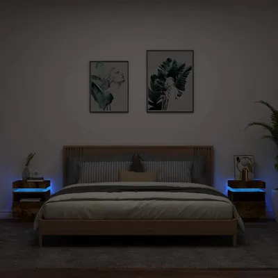 Obrázek produktu pro Noční stolky s LED světly 2 ks. Kouřový dub 40x39x48,5 cm