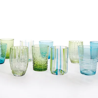 Produktbild von ZAFFERANO Melting Pot 6 Mischgläser Bicolor Aquamarin/Grün