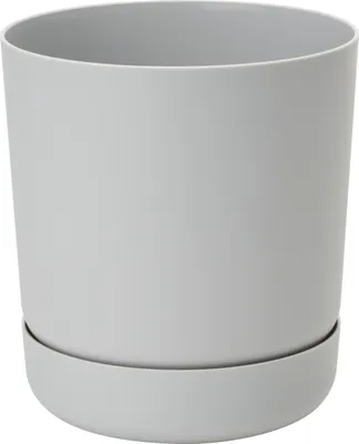 Obrázok produktu pre KADAX kvetináč s podšálkou "Kama", kvetináč, plastový kvetináč, kvetináč, okrúhly, 25 cm, sivý