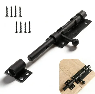 Produktbild von 12 mm Türriegel, Edelstahl-Riegelschloss, Schieberiegel mit Schrauben, Gartentorriegel, für Türen, Fenster und Schränke