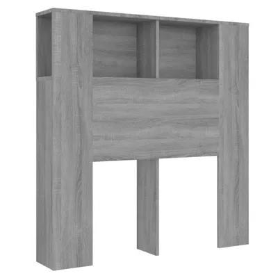 Image de vidaXL Tête de lit avec étagères Gris Sonoma 100x18,5x102,5 cm