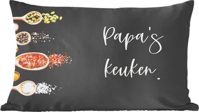 Produktbild von MuchoWow® Zierkissen Sofakissen Wohnzimmer Dekokissen 60x40 cm Zitate - Sprichwörter - Küche - Papa - Kopfkissen - Polster mit Foto