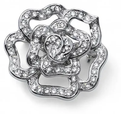 Produktbild von Glittering floral brooch with clear Fiorellino crystals 58048