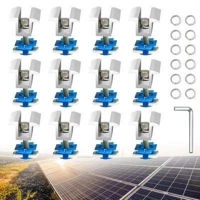 Alu-Mittenklemmen für Solarmodule, 12 Stk., 30-50 mm