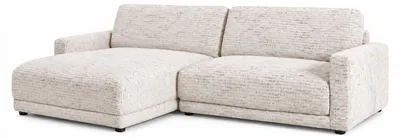 Produktbild von KAWOLA Sofa MARLIN Ecksofa Stoff cremeweiß Longchair links