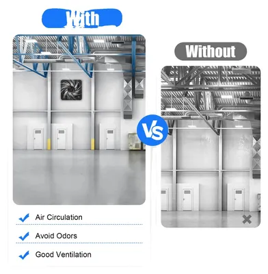 Immagine prodotto di Ventilatore di scarico, 30 cm, potenza 107 W, 220 V CA, velocità 2677 giri/min, rumorosità di funzionamento ≤60 dB(A)