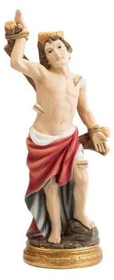 Harzfigur San Sebastian, handbemalt, 20 cm