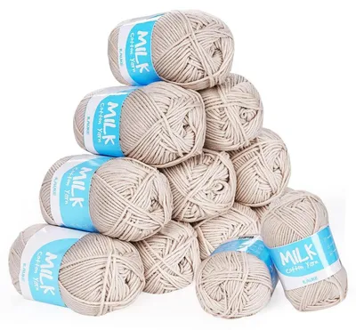 Produktbild von Wolle zum Häkeln & Stricken 12 x 50g Hellbeige Baby Acryl 1200m