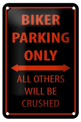 Produktbild von Blechschild Fahrrad 12x18cm Biker parking only