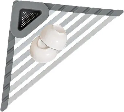 Produktbild von Küchenabtropftrockner mit Rollfunktion - Dreieckiges Rollracksystem für Spülbecken, Spülmittelhalter, Utensil-Caddy, Küchenorganisation & Aufbewahrung (mit Bürstenhalter)