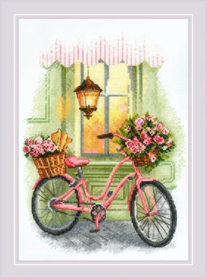 Produktbild von Riolis Kreuzstich Set "Eine Blumenreise", Zählmuster, 21x30cm