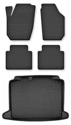 Obrázok produktu pre Vaničkové autokoberce + vaňa kufra pre: Skoda Rapid 2013-2017 hatchback 5 ks