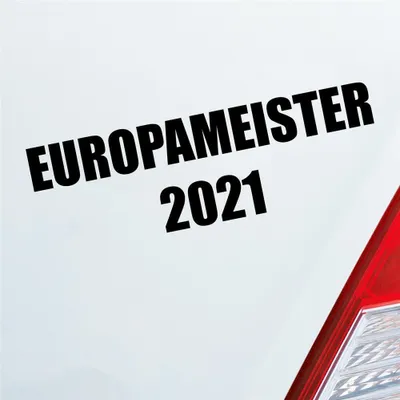 Produktbild von Auto Aufkleber Fußball Europameister 2021 19x10 cm Schwarz Matt Sticker Heckscheibenaufkleber