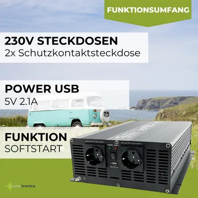 Imagen del producto de Convertidor de voltaje de 3000 vatios, 12-230 V