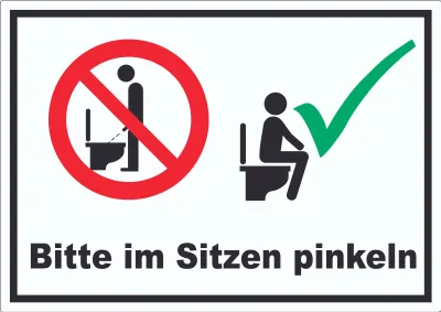 Produktbild von Bitte im Sitzen pinkeln Aufkleber A8 (52x74mm)