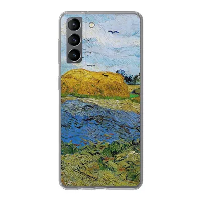 Produktbild von MuchoWow® Handyhülle Schutzhülle Hülle für Samsung Galaxy S21 Heuballen unter einem regnerischen Himmel - Vincent van Gogh Silikon Softcase Handy Hülle - Softcase