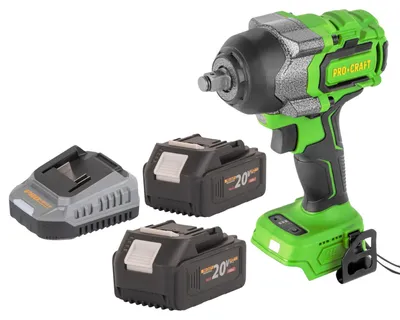 Zdjęcie produktu dla Procraft PWA36bb akumulatorowy klucz udarowy 20 V 850 Nm 1/2" bezszczotkowy + 2x akumulator 4,0 Ah + ładowarka