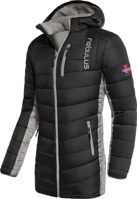Zdjęcie produktu dla Nebulus krótki płaszcz zimowy COATY męski, ciepła kurtka outdoorowa, praktyczna i wszechstronna kurtka przejściowa i zimowa, P4927 - Mężczyźni, czarno-szary, XL
