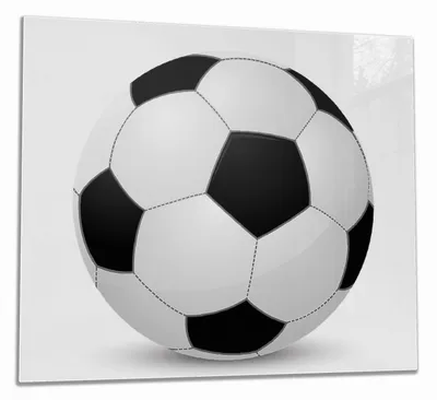 Produktbild von Wallario Herdabdeckplatte aus Glas, Größe 60 x 52 cm 1-teilig, Motiv Fußball klassisch vor weißem Hintergrund
