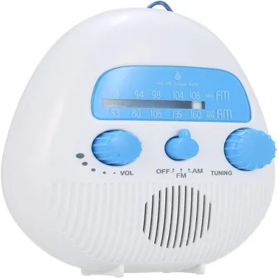 Obrázek produktu pro Mini rádio do sprchy, vodotěsné rádio do koupelny, napájené bateriemi, FM/AM rádio