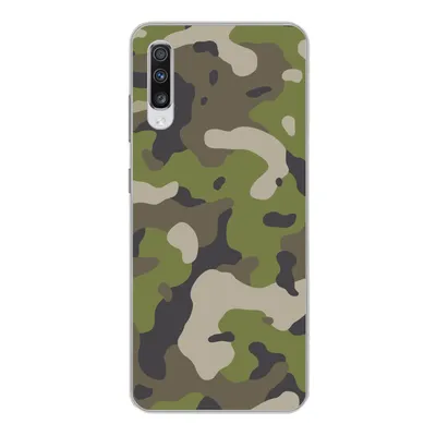 Produktbild von MuchoWow® Handyhülle Schutzhülle Hülle für Samsung Galaxy A70 Camouflage-Muster mit militärischen Farben Silikon Softcase Handy Hülle - Schutzhaube