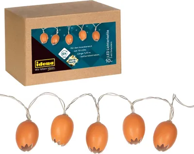 Produktbild von Idena 10er Ostereier LED Lichterkette braun 1,2 m