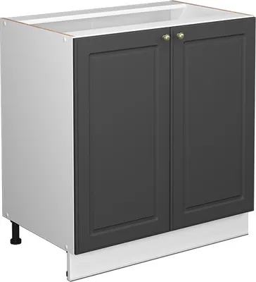 Produktbild von Spülenunterschrank Vicco Fame-Line Anthrazit-Gold 80 cm mit Regal, ohne Arbeitsplatte, Model 38012